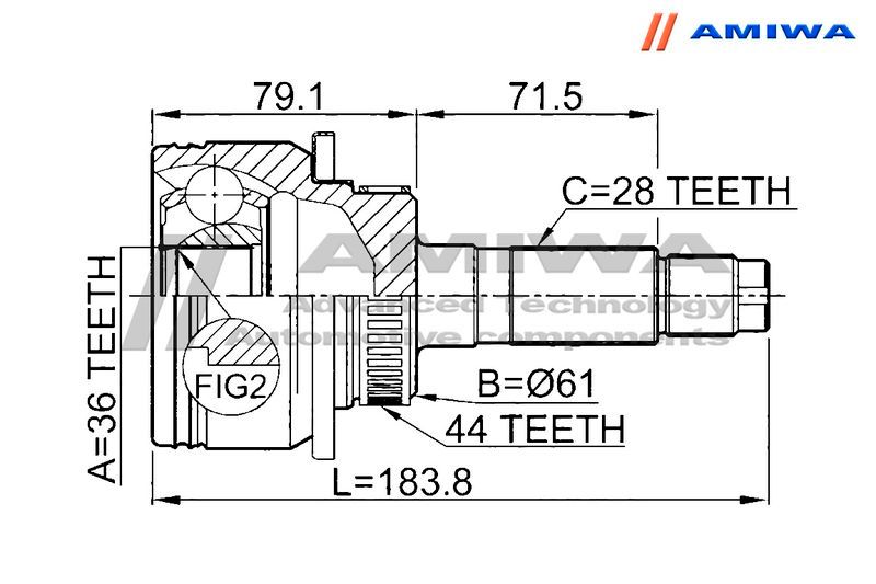 ШРУС НАРУЖНЫЙ 36X61X28 24211937 Amiwa