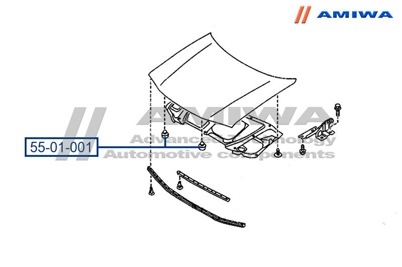 Отбойник капота для Mazda CX 5 2017> 5501001 Amiwa