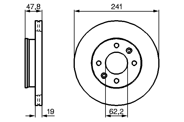 Тормозной диск 0 986 479 206 Bosch