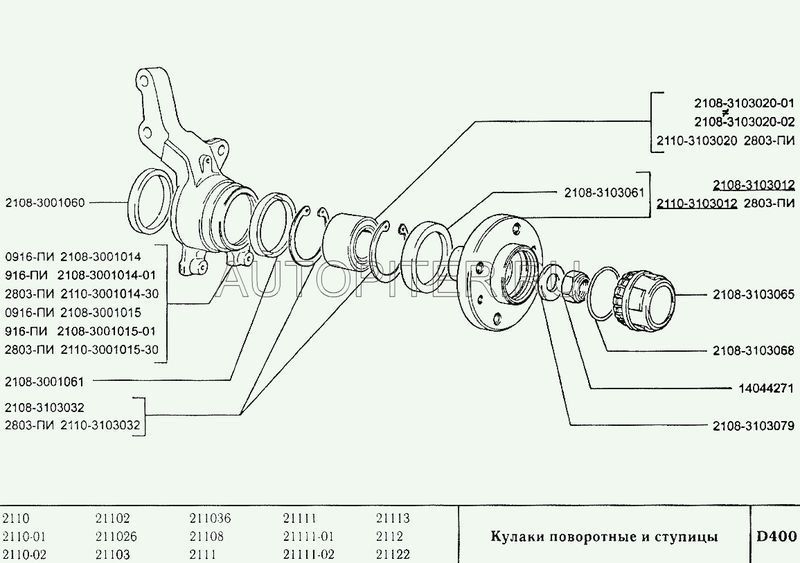 Подшипник ступицы передний 2108310302002 Автоваз