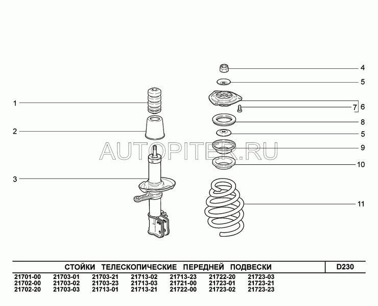 Стойка передней подвески левая 21700290500300 Автоваз