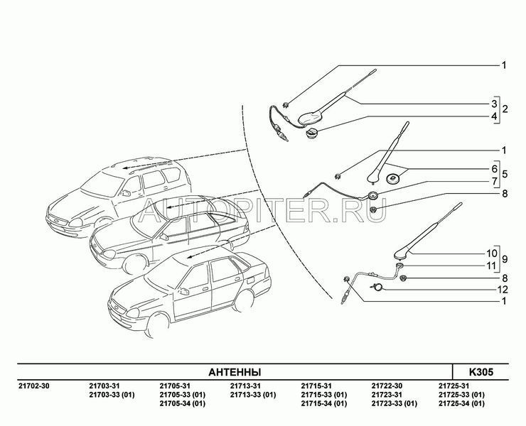 Антенна комбинированная 21700790307400 Автоваз