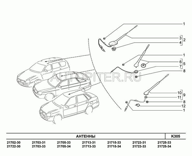 Антенна комбинированная 21700790307400 Автоваз