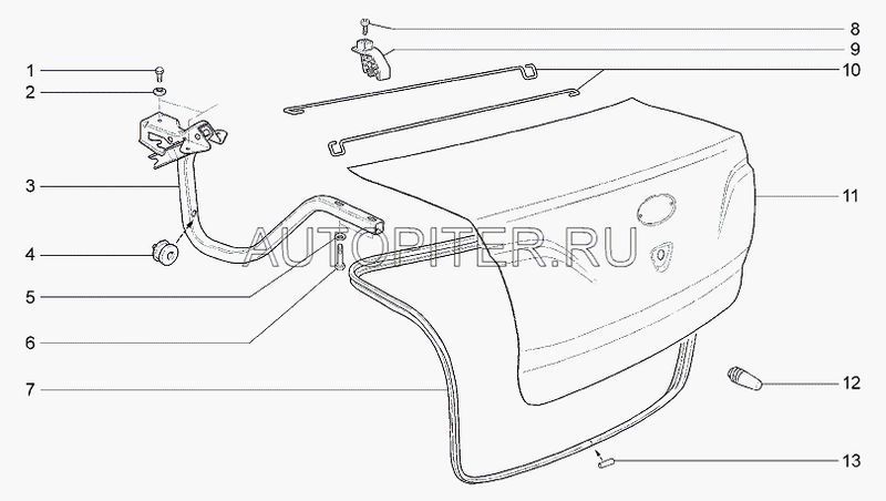 Петля крышки багажника для VAZ Lada Granta 2011> 21900560501000 Автоваз