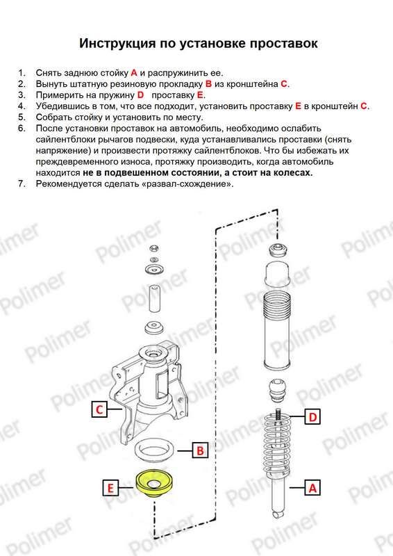 Проставки увеличения клиренса пружин задних стоек KIA - полиуретан 30 мм 171500730 Полимер