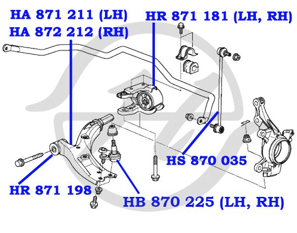 Рычаг передний правый для Honda CR-V 2007-2012 ha872212 Hanse