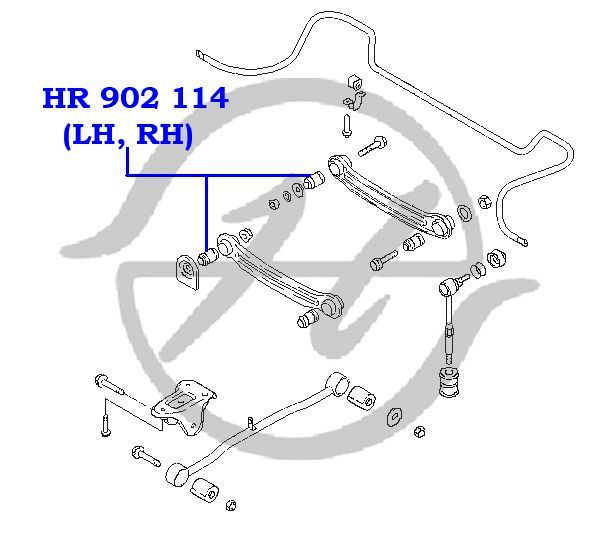 Сайлентблок переднего и заднего поперечных рычагов задней подвески, внутренний (HR902114) hr902114 Hanse