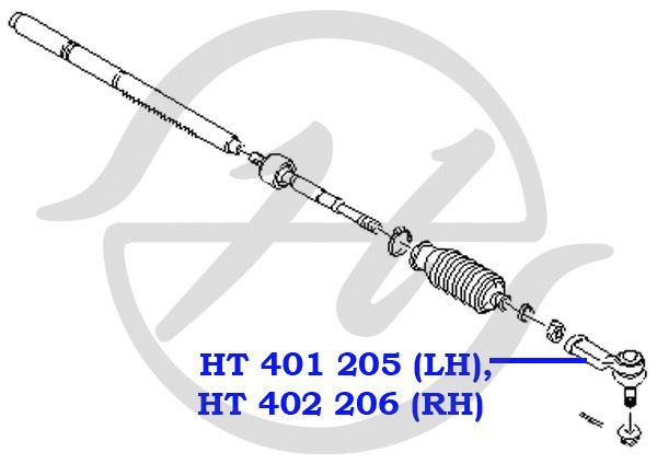 Наконечник рулвой тяги HT402206 HT402206 Hanse