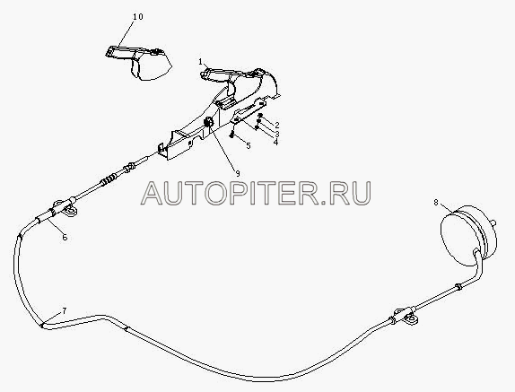 Трос стояночного тормоза ручника BAW 1044 Е2 3, YUE JIN 1041 ВР10443570006 BP10443570006 Baw