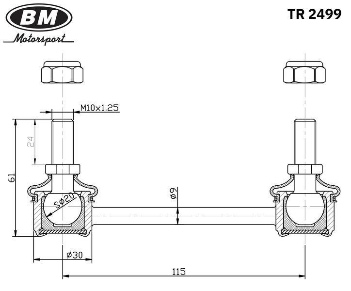 Тяга/стойка стабилизатора TR2499 BM