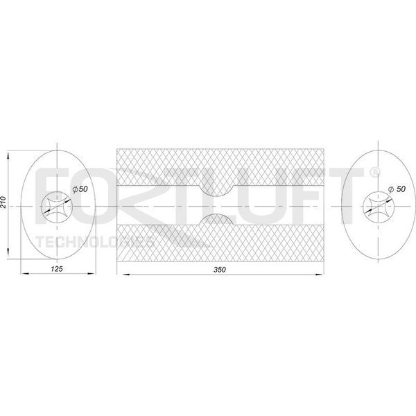 Универсальный глушитель 210x125x350 d50 110al FortLuft