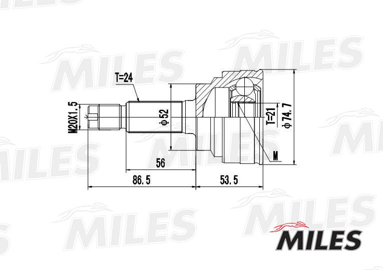 ШРУС наружный MAZDA 323 1.3/1.4 85-89 (SKF VKJA5134) GA20211 GA20211 Miles