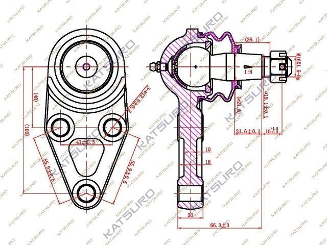 Опора шаровая kat1036mit Katsuro