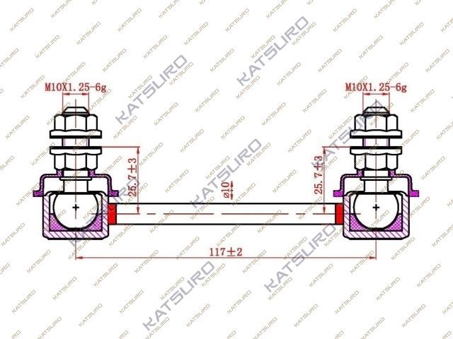 Тяга стабилизатора NISSAN X-TRAIL (T30) kat1702gwl Katsuro