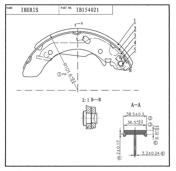 Колодки барабанные к-кт для Hyundai Lantra 1995-2000 ib154021 Iberis