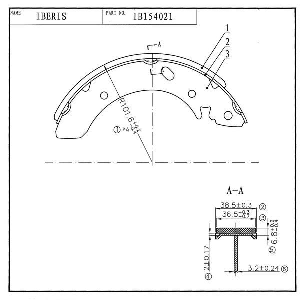 Колодки барабанные к-кт для Hyundai Lantra 1995-2000 ib154021 Iberis