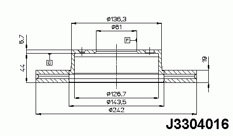 Тормозной диск J3304016 Nipparts