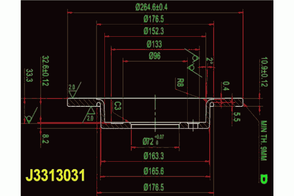 Тормозной диск J3313031 Nipparts