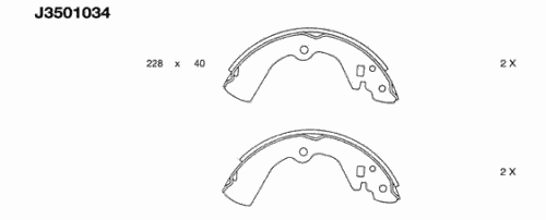 Колодки барабанные к-кт для Nissan Prairie M10 1983-1988 J3501034 Nipparts