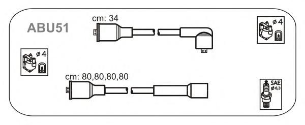 Комплект проводов зажигания ABU51 Janmor