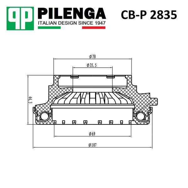 Подшипник опорный переднего амортизатора cbp2835 Pilenga