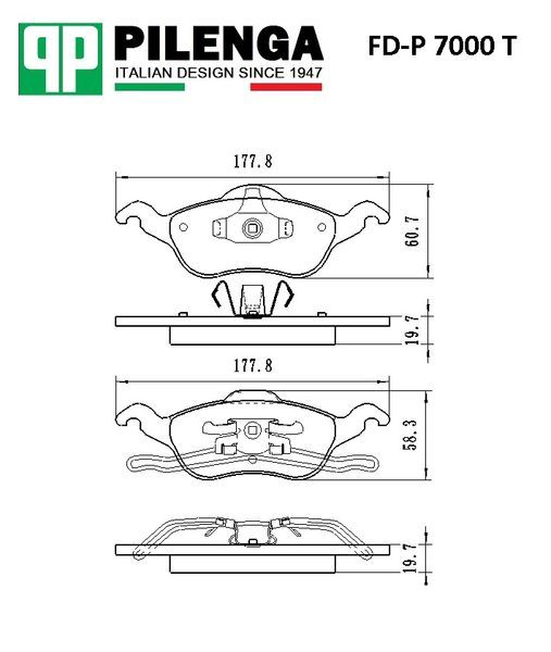 Колодки тормозные дисковые передние fdp7000t Pilenga