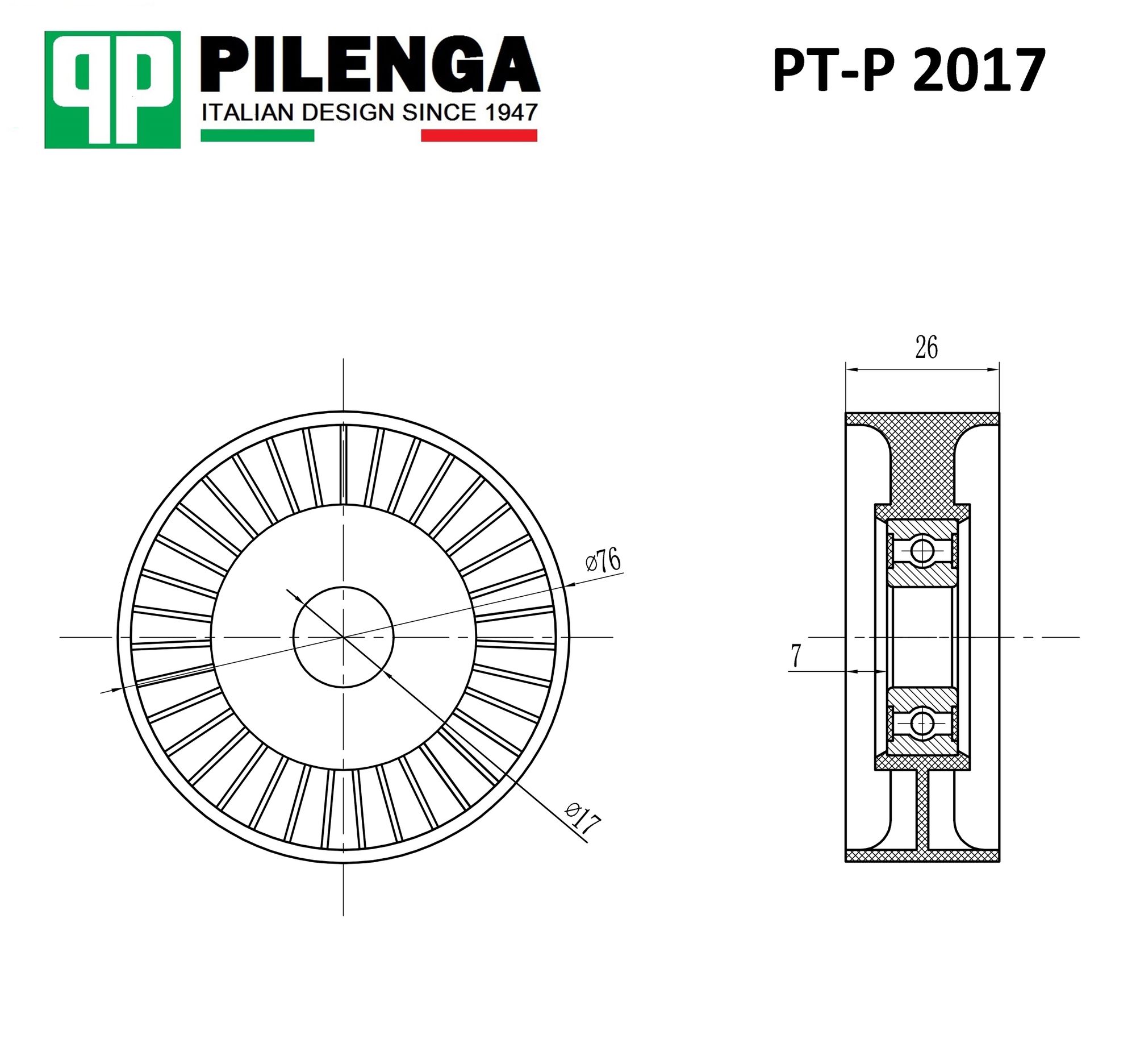 Ролик-натяж. п/клин. ремня CHE Aveo, Lacetti PTP2017 Pilenga