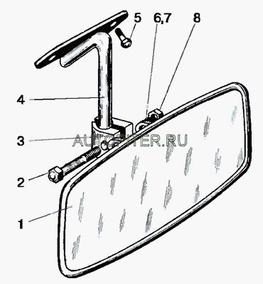 МТЗ Зеркало 80-8201035 внутрсалон. 808201035 МТЗ