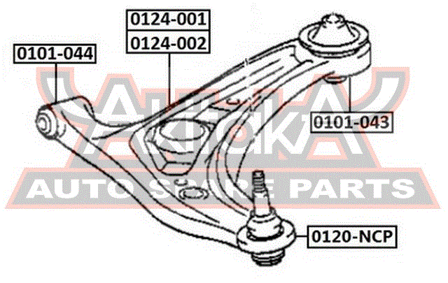 Рычаг передний нижний правый для Toyota Yaris Verso 1999-2005 0101043 Asva