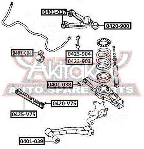 Стойка заднего стабилизатора правая для Mitsubishi Pajero/Montero IV (V8, V9) 2007> 0423904 Asva