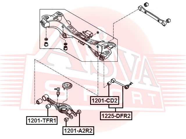 ТЯГА ЗАДНЯЯ ПОПЕРЕЧНАЯ С ШАРОВОЙ I40 2011-2015 1225dfr2 Asva