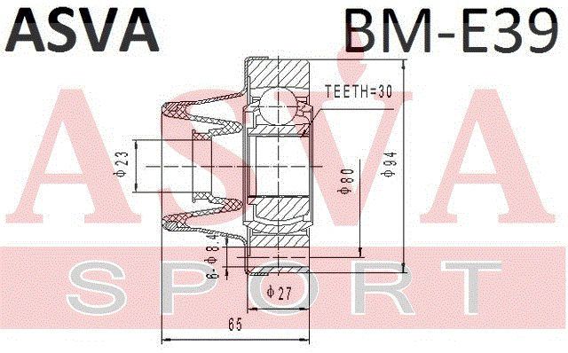 ШРУС карданного вала для BMW 7-серия E38 1994-2001 BME39 Asva