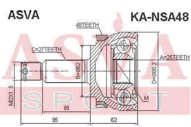 Шарнирный комплект kansa48 Asva