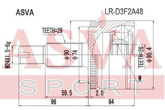 Шарнирный комплект LRD3F2A48 Asva