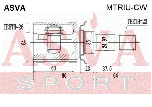 Полуось задняя левая для Mitsubishi Outlander XL (CW) 2006-2012 mtriucw Asva