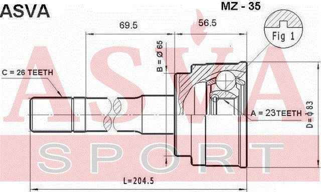 Шарнирный комплект MZ35 Asva