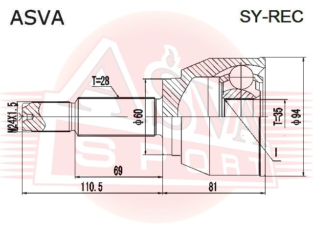 Пыльник ШРУСа (к-кт) для Toyota Celica (T20#) 1993-1999 SYREC Asva