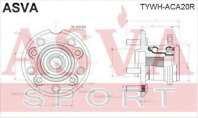 Ступица колеса TYWHACA20R Asva