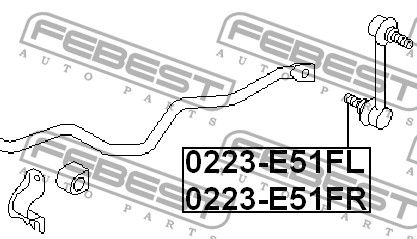 Стойка переднего стабилизатора левая 0223E51FL Febest