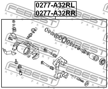 Суппорт тормозной задний левый [13] 0277A32RL Febest