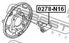 Цилиндр тормозной задний для Nissan Almera N16 2000-2006 0278N16 Febest