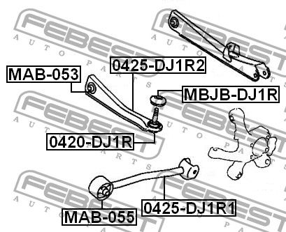 Тяга задняя поперечная для Mitsubishi Eclipse IV (DK) 2005-2012 0425DJ1R2 Febest