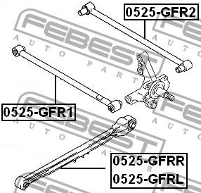 Тяга задняя поперечная для Mazda 626 (GF) 1997-2002 0525GFR2 Febest