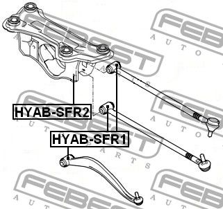 Сайлентблок заднего рычага для Hyundai Santa Fe (SM)/ Santa Fe Classic 2000-2012 HYABSFR1 Febest