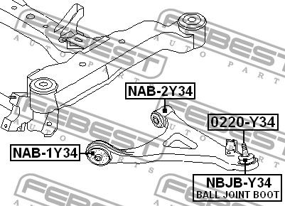 Сайлентблок переднего рычага передний NAB1Y34 Febest