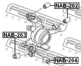 Сайлентблок заднего поворотного кулака NAB264 Febest