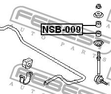 Втулка (сайлентблок) стойки стабилизатора для Nissan Altima (U13) 1992-1997 NSB009 Febest