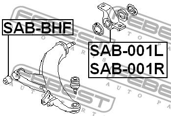 Сайлентблок задний переднего левого рычага Subaru SAB001L Febest