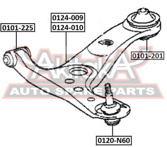 Сайлентблок переднего рычага для Toyota Avensis Verso (M20) 2001-2009 0101225 Akitaka