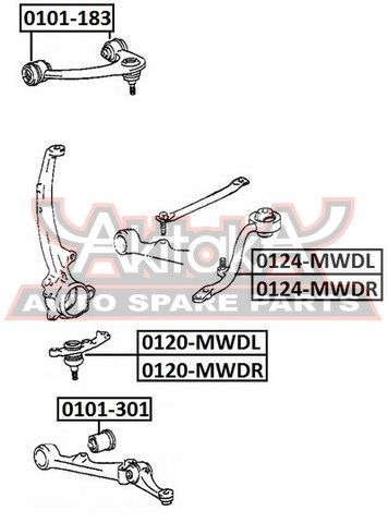 Опора шаровая левая передней подвески для Toyota Mark 2 (X10#) 1996-2000 0120MWDL Akitaka